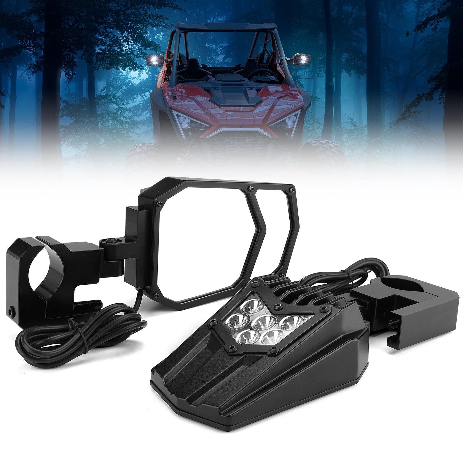 Universal UTV LED Light Mirror (New design) Fits 1.5