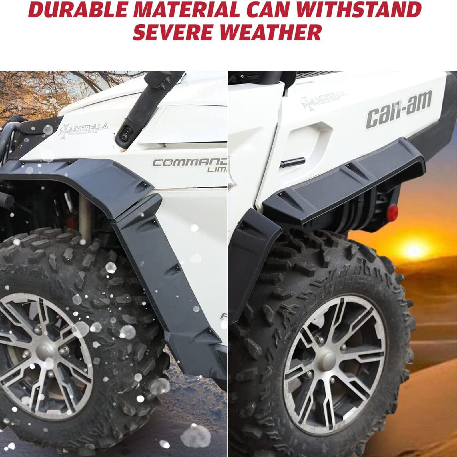 Extended Fender Flares For Can-Am Commander - Kemimoto