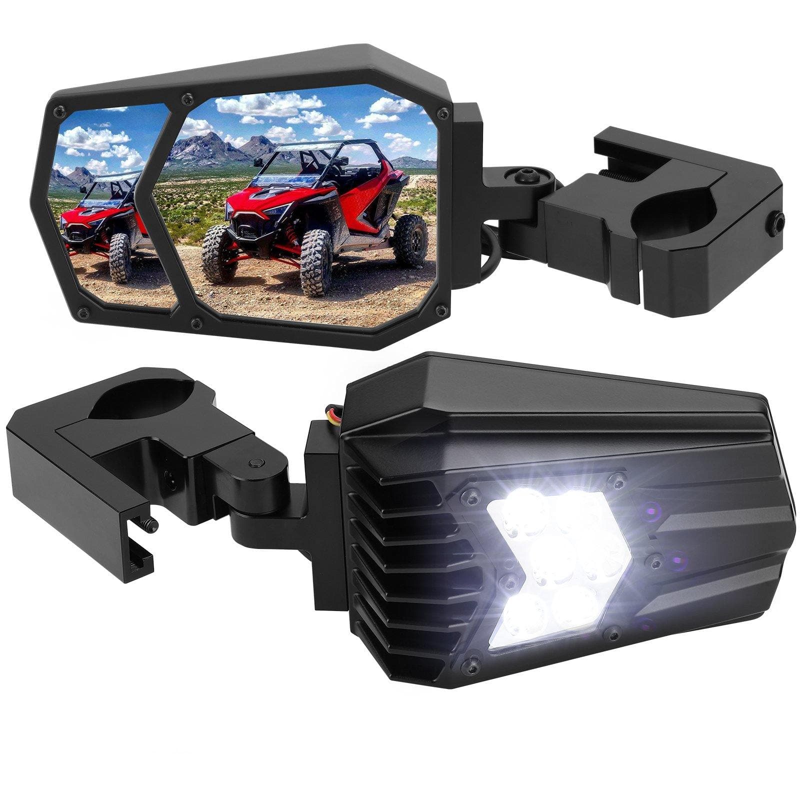 Universal UTV LED Light Mirror (New design) Fits 1.5