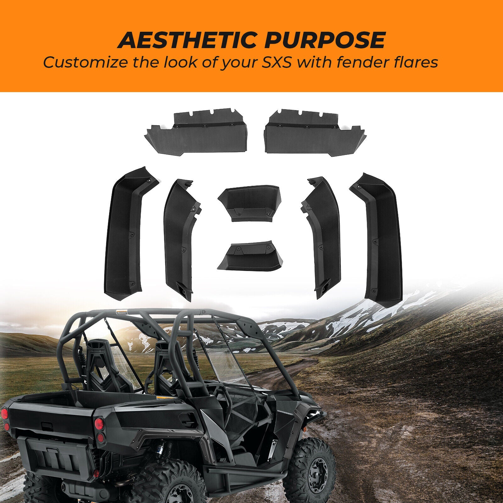 Extended Fender Flares For Can-Am Commander - Kemimoto