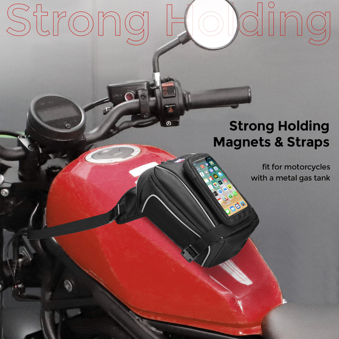 Motorcycle Tank Bag Magnetic Motorbike Oil Fuel Bag Touchscreen