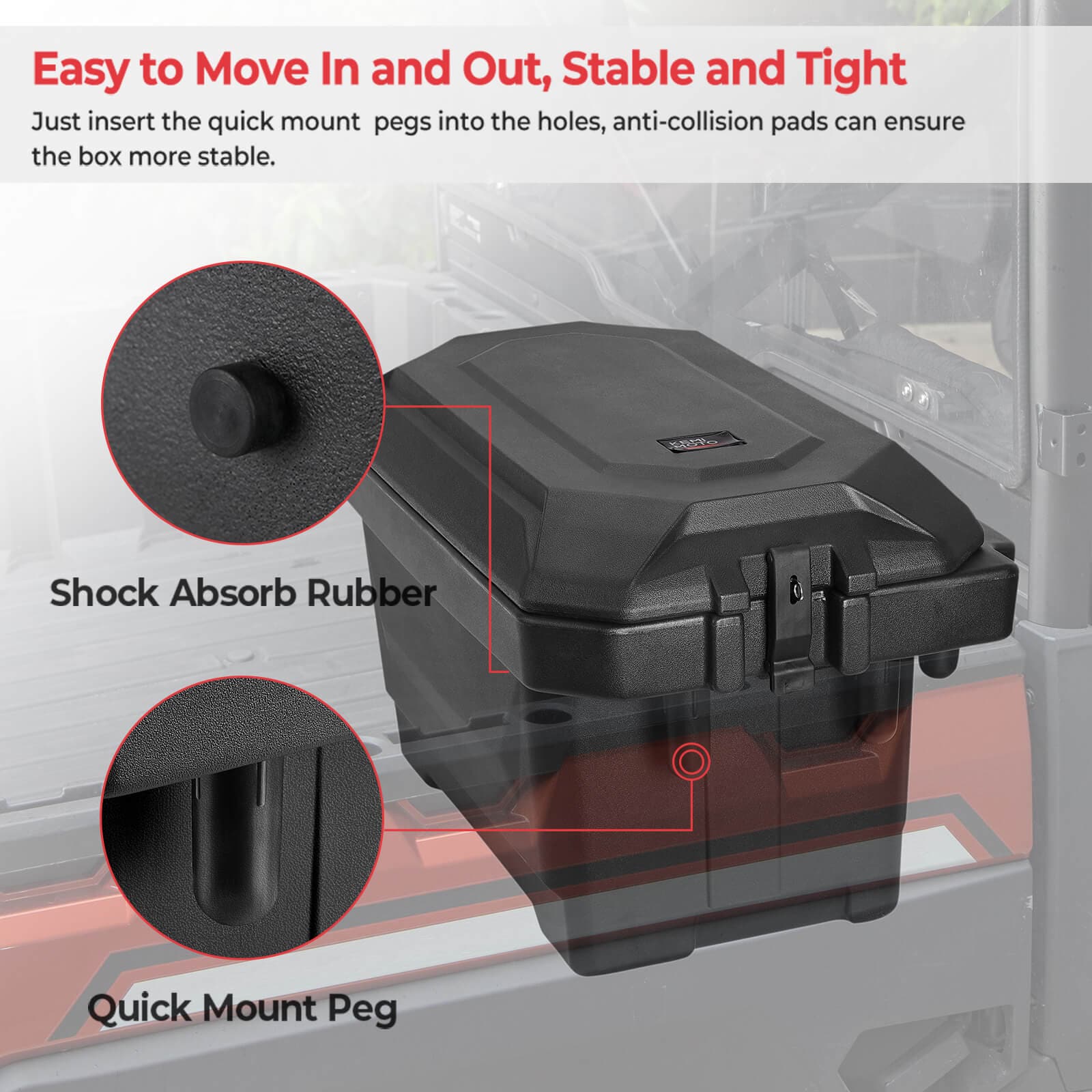 Polaris Ranger Big Size Cargo Box & Under Seat Storage Box - KEMIMOTO