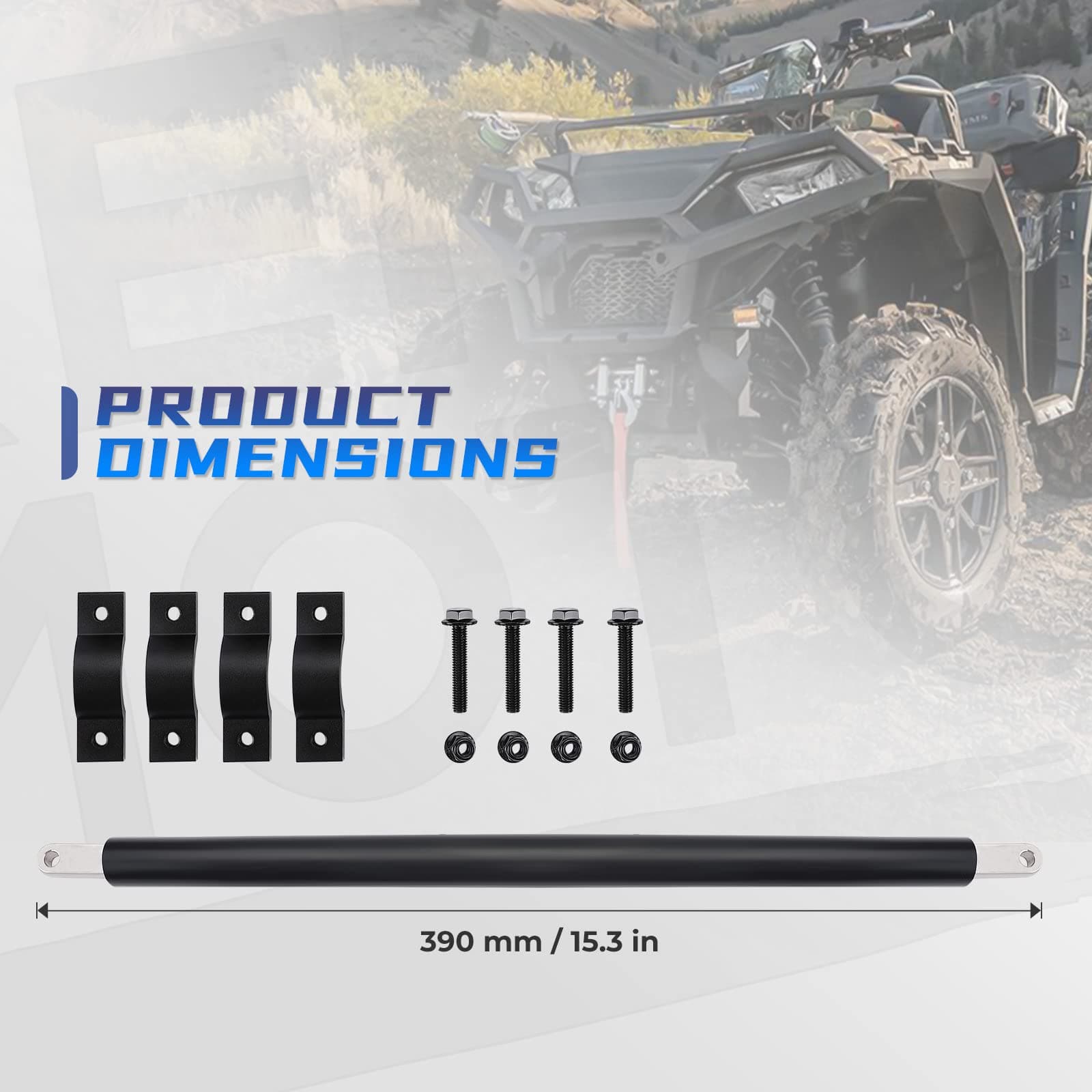 Universal ATV Mud Strap / Handelbar 7/8-11/8 Inch For Sportsman Outlander Renegade and more - Kemimoto