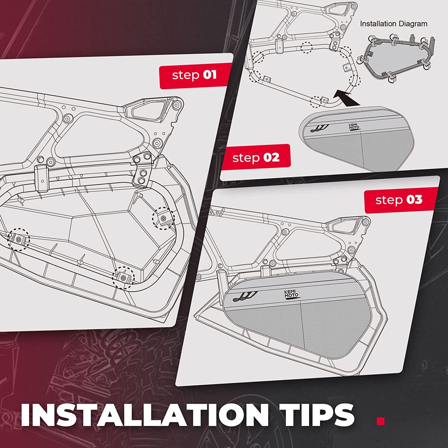 Lower Door / Storage Bag, Upgraded 1680D For Polaris RZR - KEMIMOTO