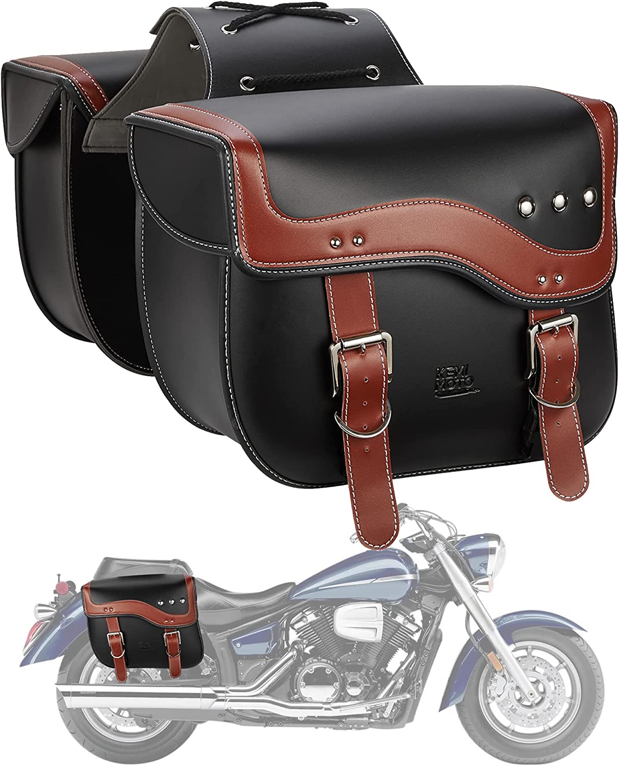 Real leather motorcycle saddlebags hot sale