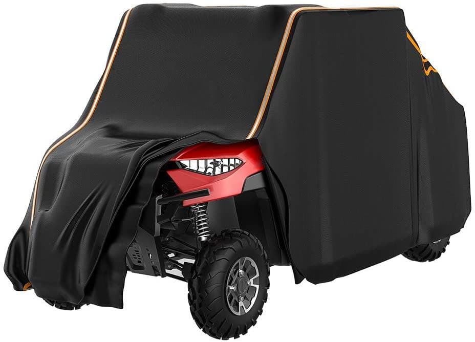 Waterproof Large 4 Seats UTV Cover (Length 214”) with Reflective Strip Compatible with 2-Row Seating RZR 4 Ranger Crew General 4 Can Am Honda Kawasaki - KEMIMOTO