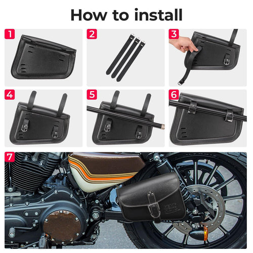 Motorcycle Swing Arm Saddle Bag Left - KEMIMOTO