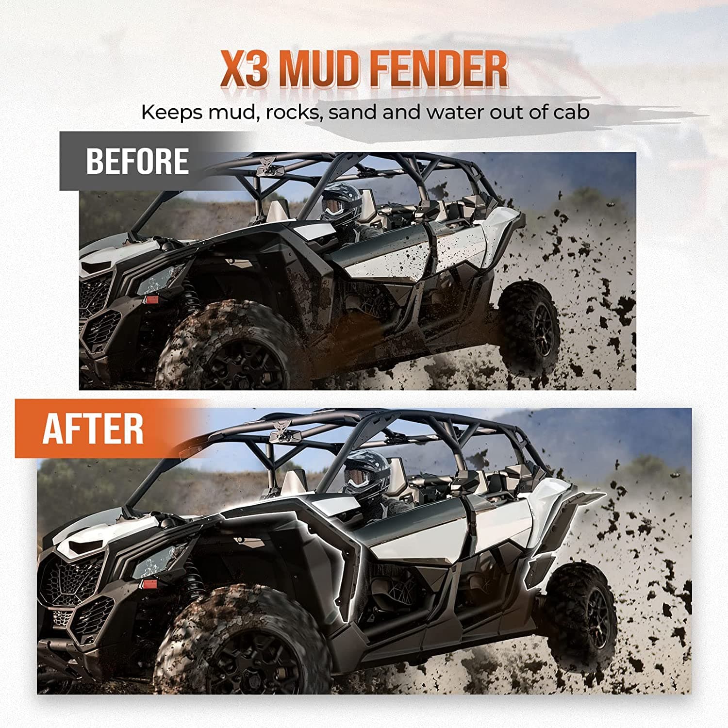 Maverick X3 Mud Fender Flares - Kemimoto