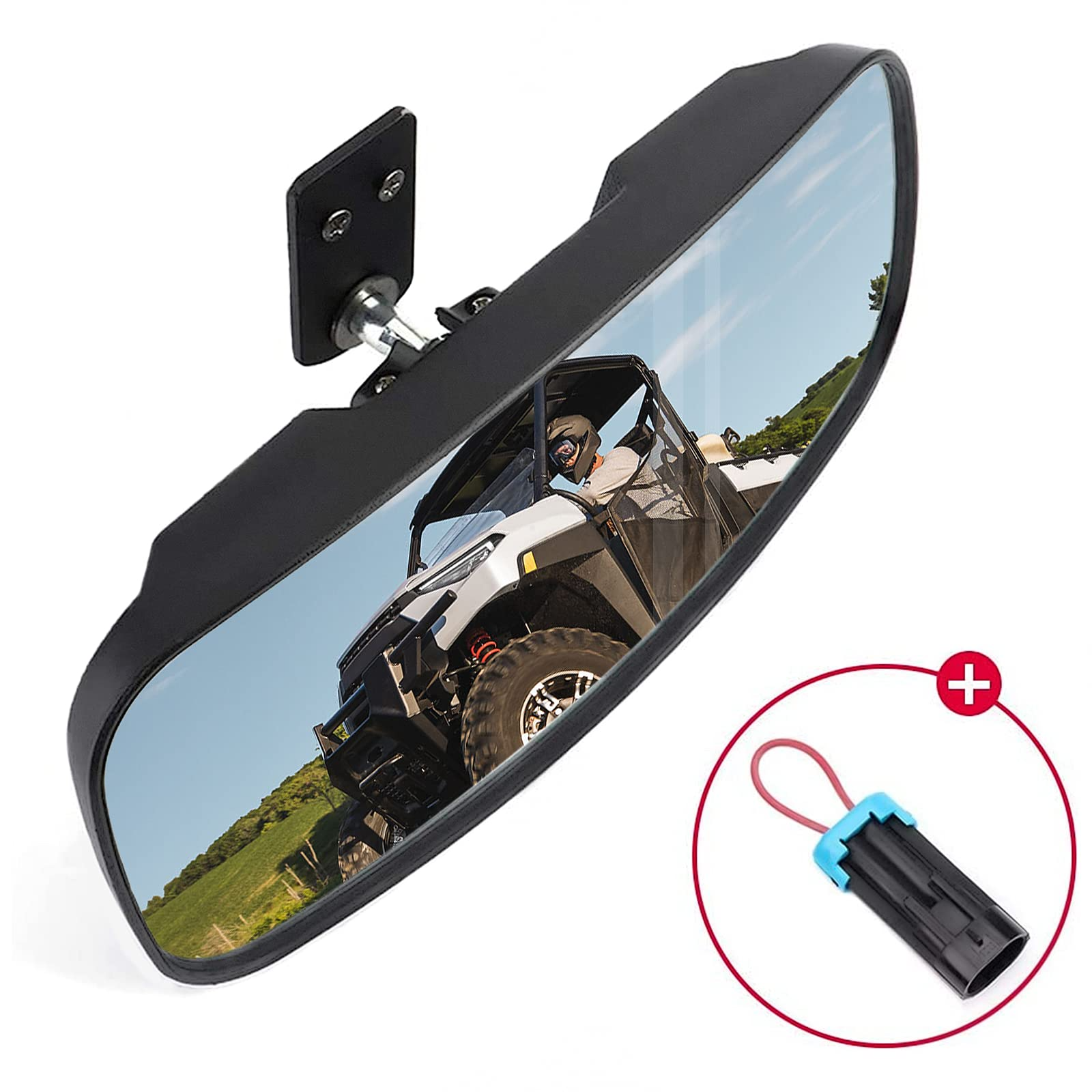 Rear View Mirror with Polaris Ranger 500 570 900 XP 1000 XP - Kemimoto