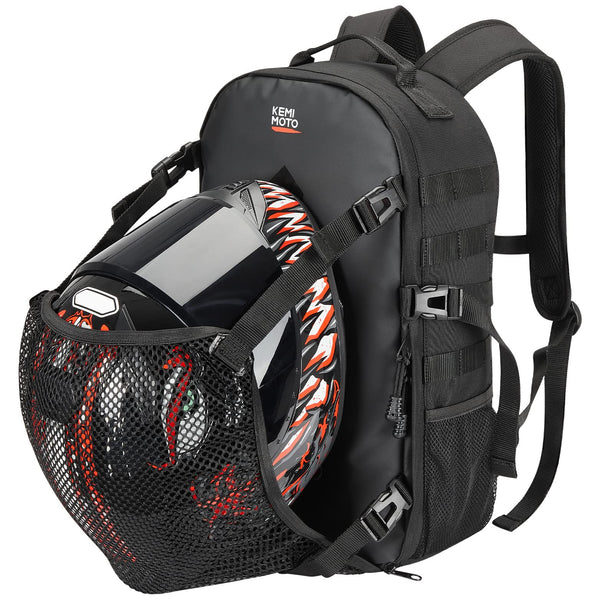 20L Motorcycle Helmet Bag with Hidden Helmet Net – Kemimoto