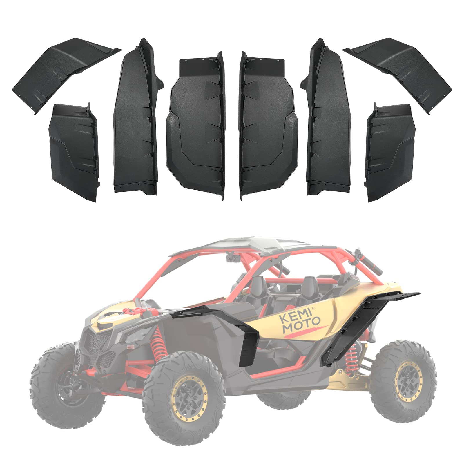 Upgraded Extended Fender Flares Fit Can-Am Maverick X3 / X3 Max - Kemimoto