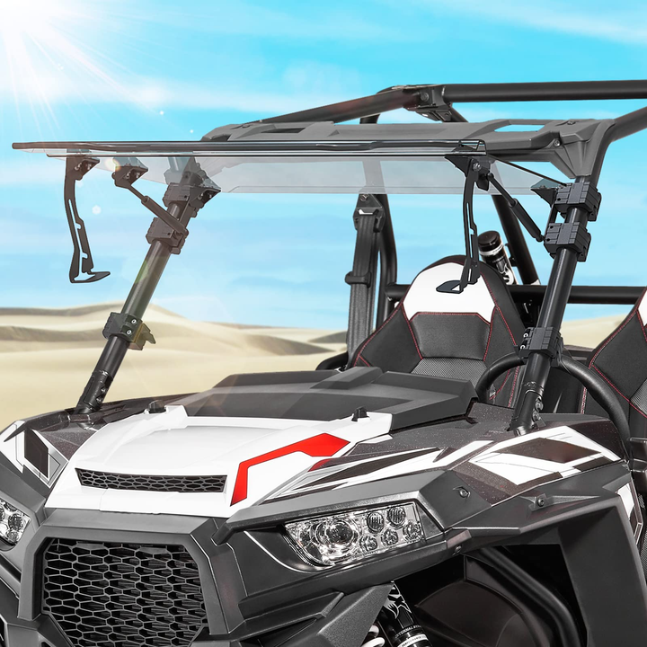 RZR 1000 Windshield, Heavy Duty Scratch Resistant 3-IN-1 Folding Flip Windshield - Kemimoto