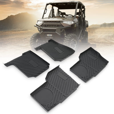 Floor Mats Fit Polaris Ranger Crew XP 1000 (2019-2023) - Kemimoto