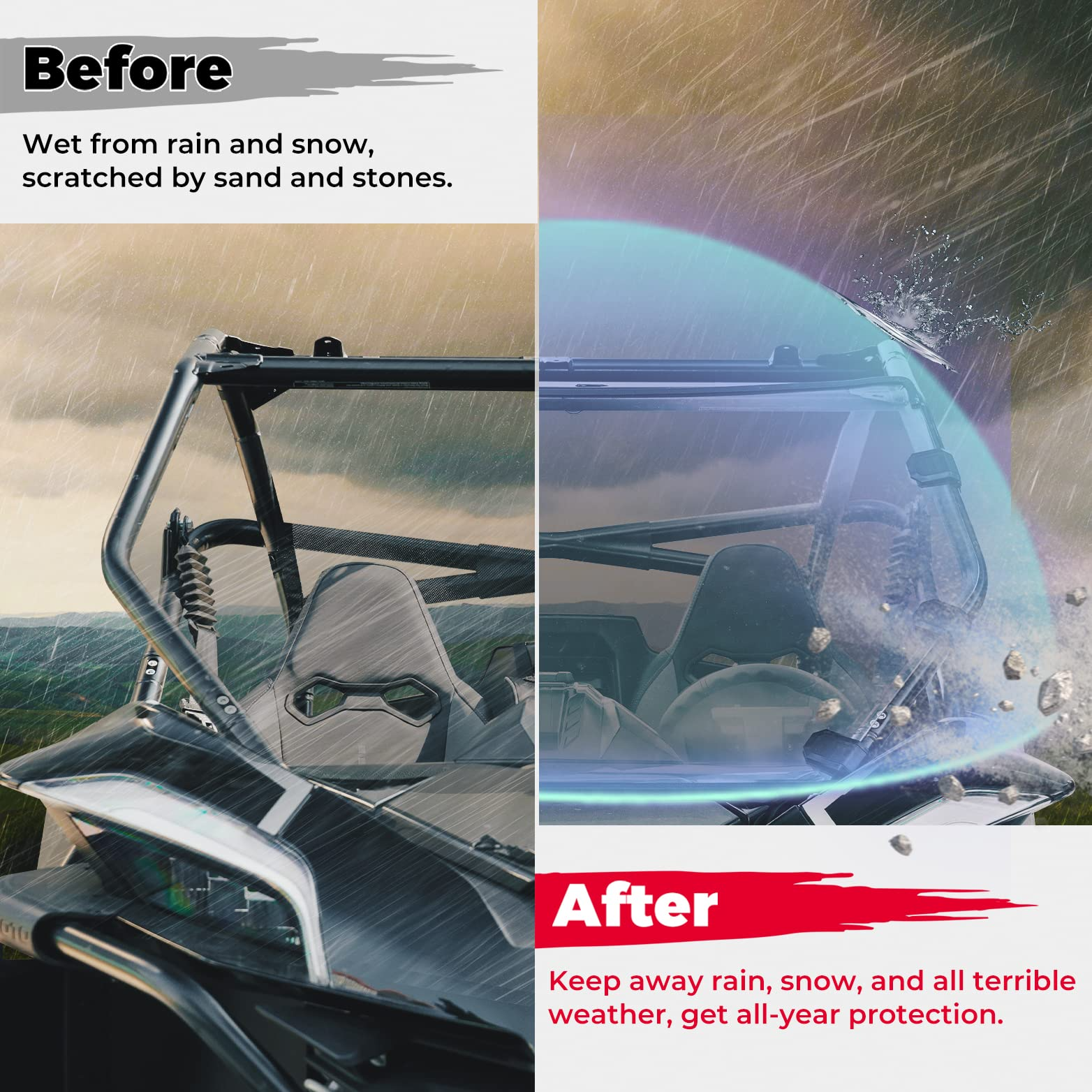 Scratch Resistant Full Windshield Fit CFMOTO ZForce 950 - Kemimoto