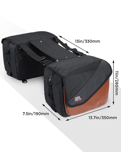 Motorcycle 40L Detachable Saddlebags Throw Over Bags - Kemimoto