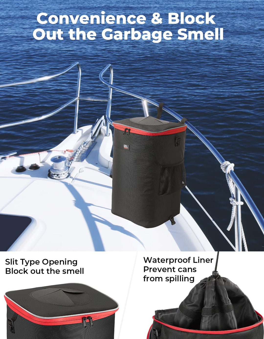 Portable Trash Can For Boating, Camping, RVing – Kemimoto