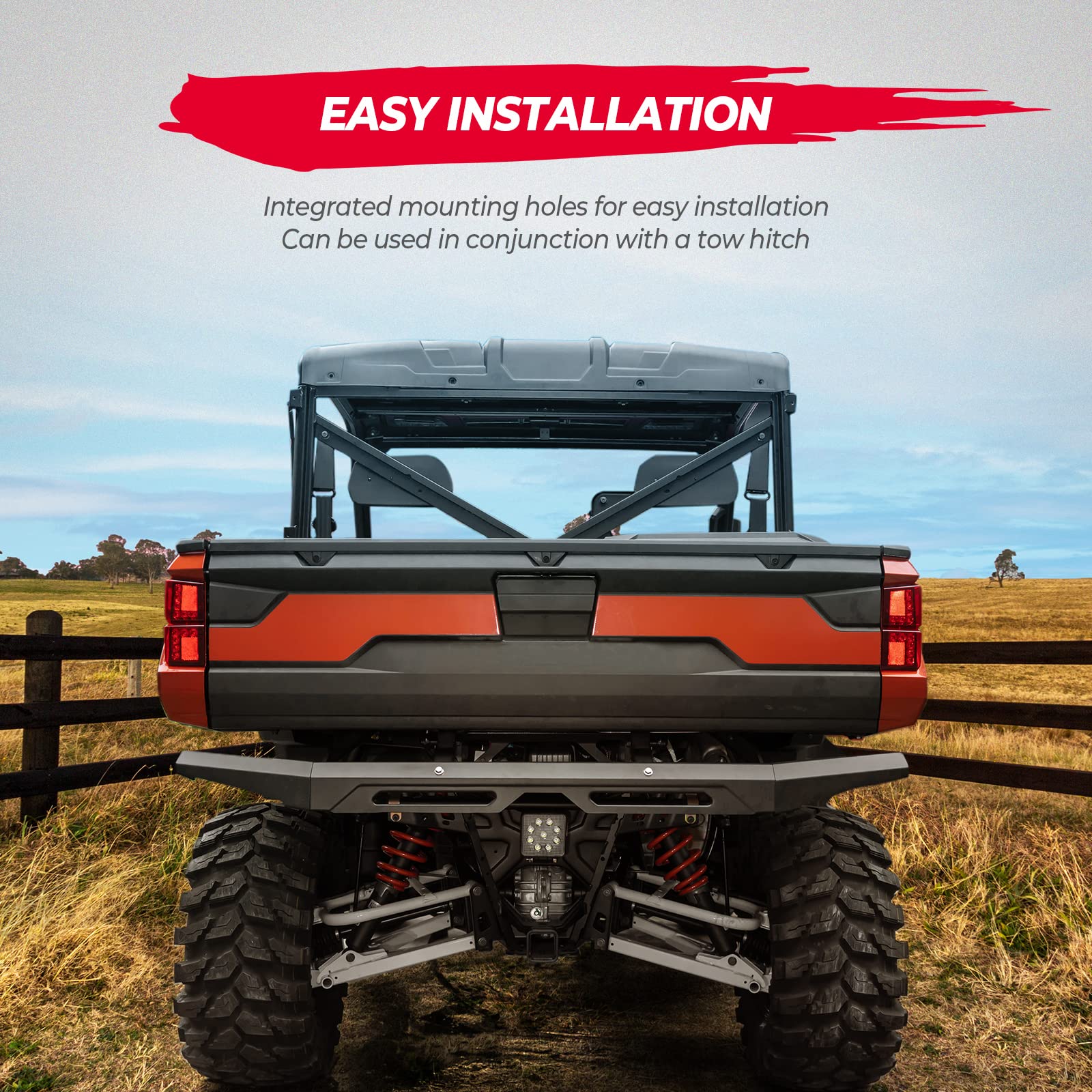 Rear Brushguard Bumper Fit Polaris Ranger 1000/ XP 1000/ Crew - Kemimoto