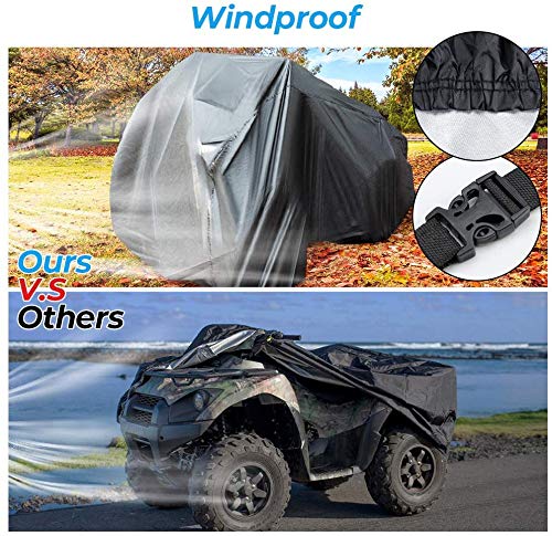 ATV Cover Water-resistant Windproof Cover with Elastic Base Wrap 100'' x 43'' x 47'' - Kemimoto