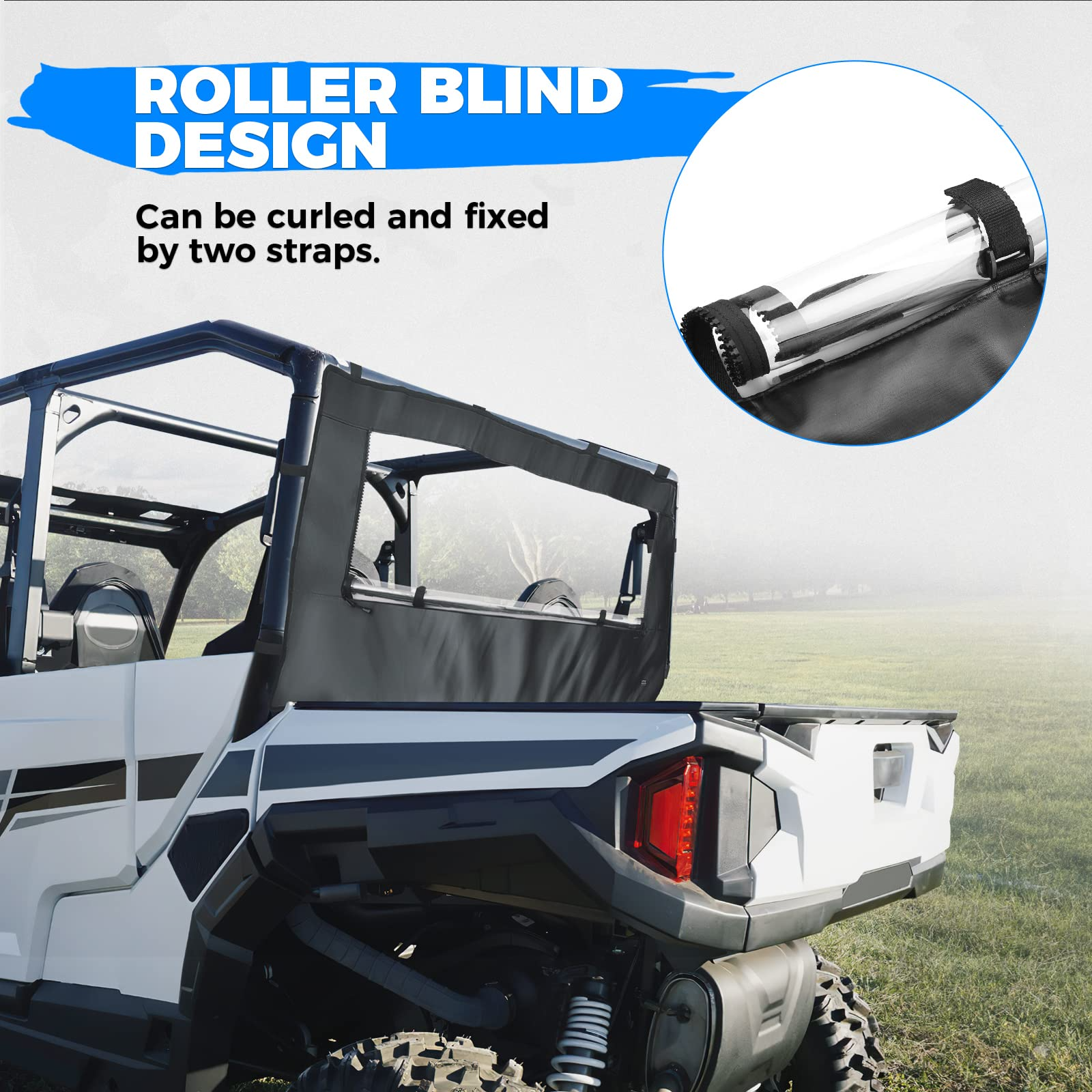 PVC Soft Rear Windshield Fit Polaris General 1000 XP - Kemimoto