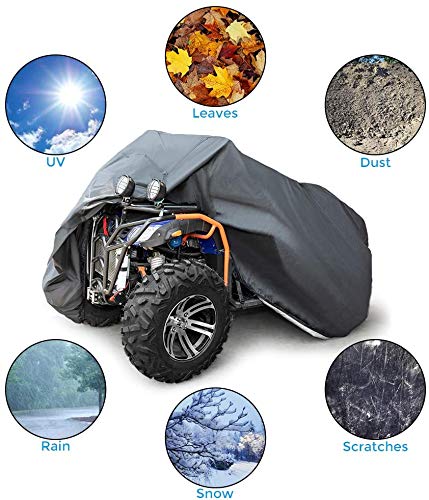 ATV Cover Water-resistant Windproof Cover with Elastic Base Wrap 100'' x 43'' x 47'' - Kemimoto