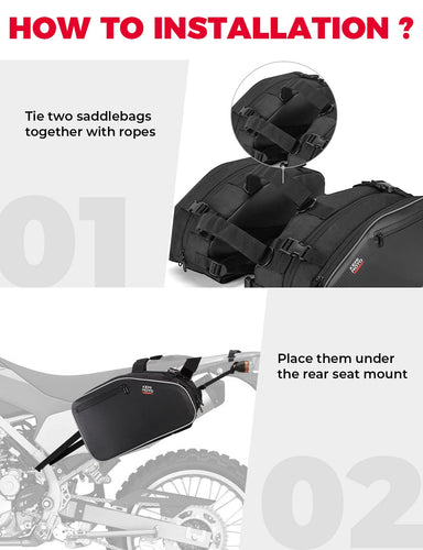 24L Large Capacity Storage Saddlebags with Rain Covers - Kemimoto