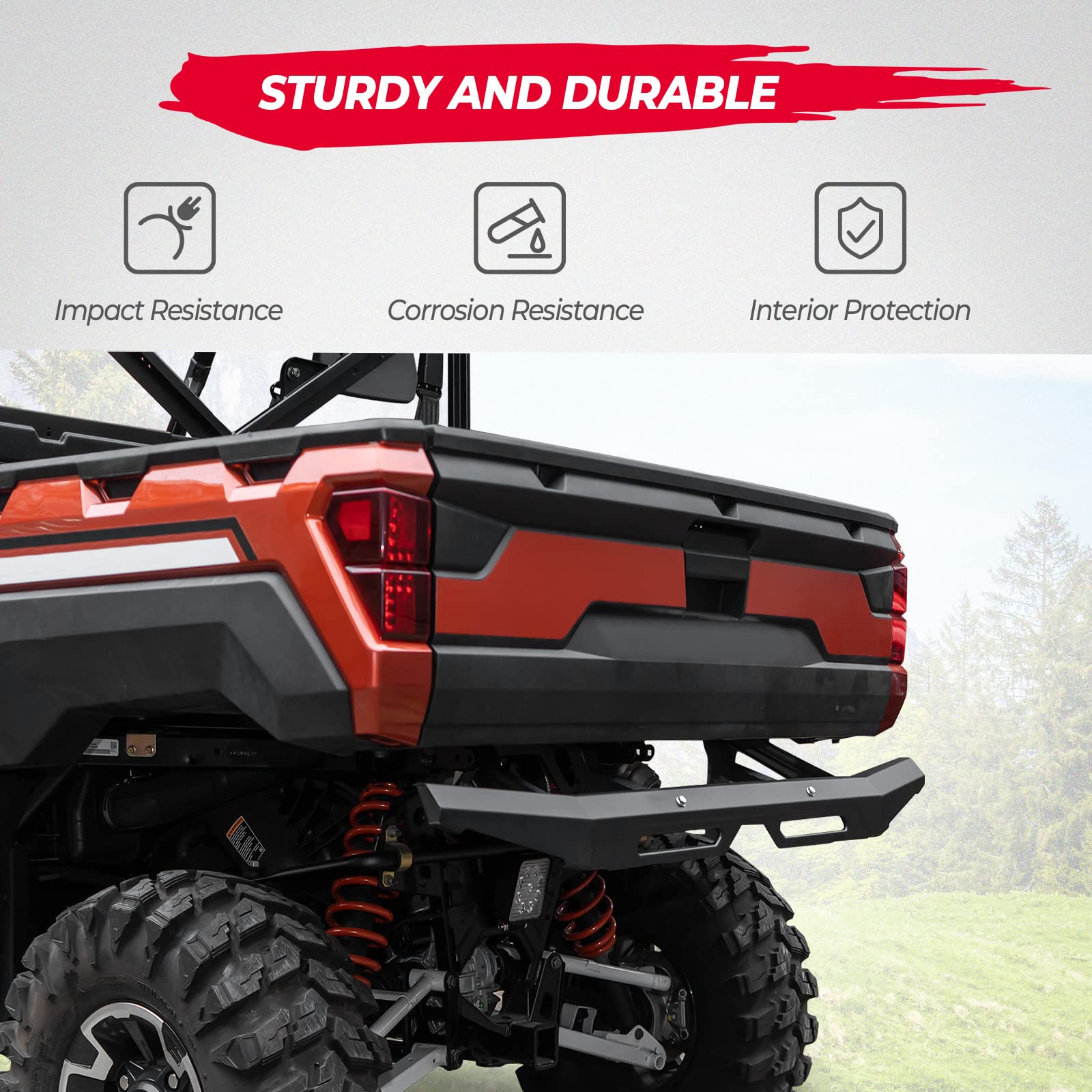 Rear Brushguard Bumper Fit Polaris Ranger 1000/ XP 1000/ Crew - Kemimoto