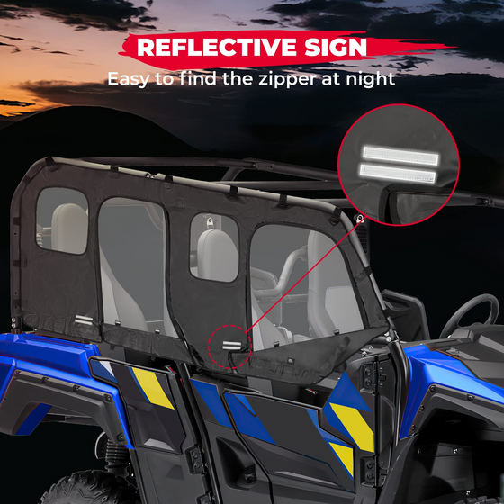 Soft Upper Door Window Cab Enclosure Fit 2018-2020 Yamaha Wolverine X4/SE - Kemimoto