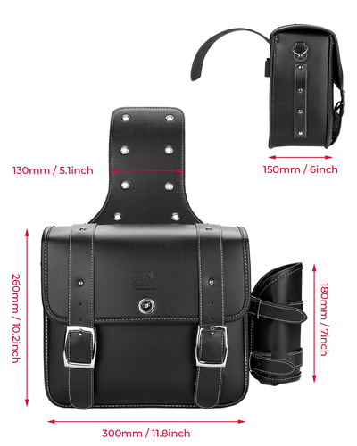 Motorcycle PU Leather Saddlebags With Water Cup Holder For Dyna Sportster - Kemimoto