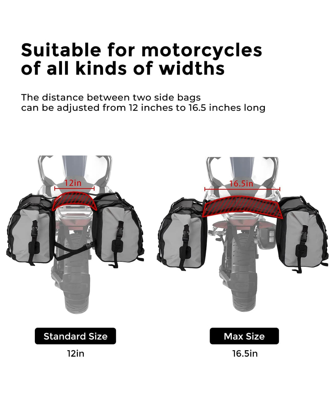 KEMIMOTO Motorcycle Saddlebags, Motorcycle Luggage Bag, Waterproof