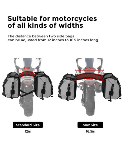 Motorcycle Waterproof Detachable Saddlebags(25L*2) - Kemimoto