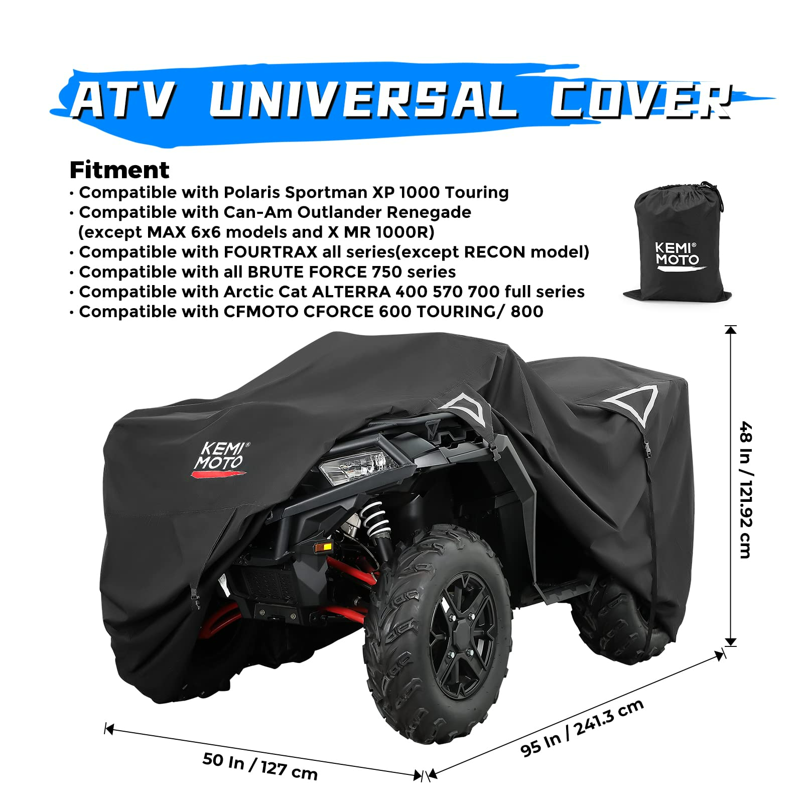 ATV Cover with Windproof Straps - Kemimoto