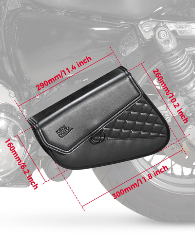 Motorcycle Swingarm Leather Side Bags - Kemimoto