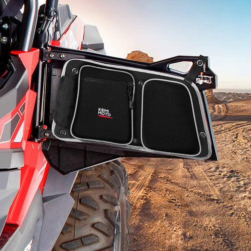 Rear Door Bags with Knee Pad Fit Polaris RZR, 4 Door Turbo (2014-2019) - Kemimoto