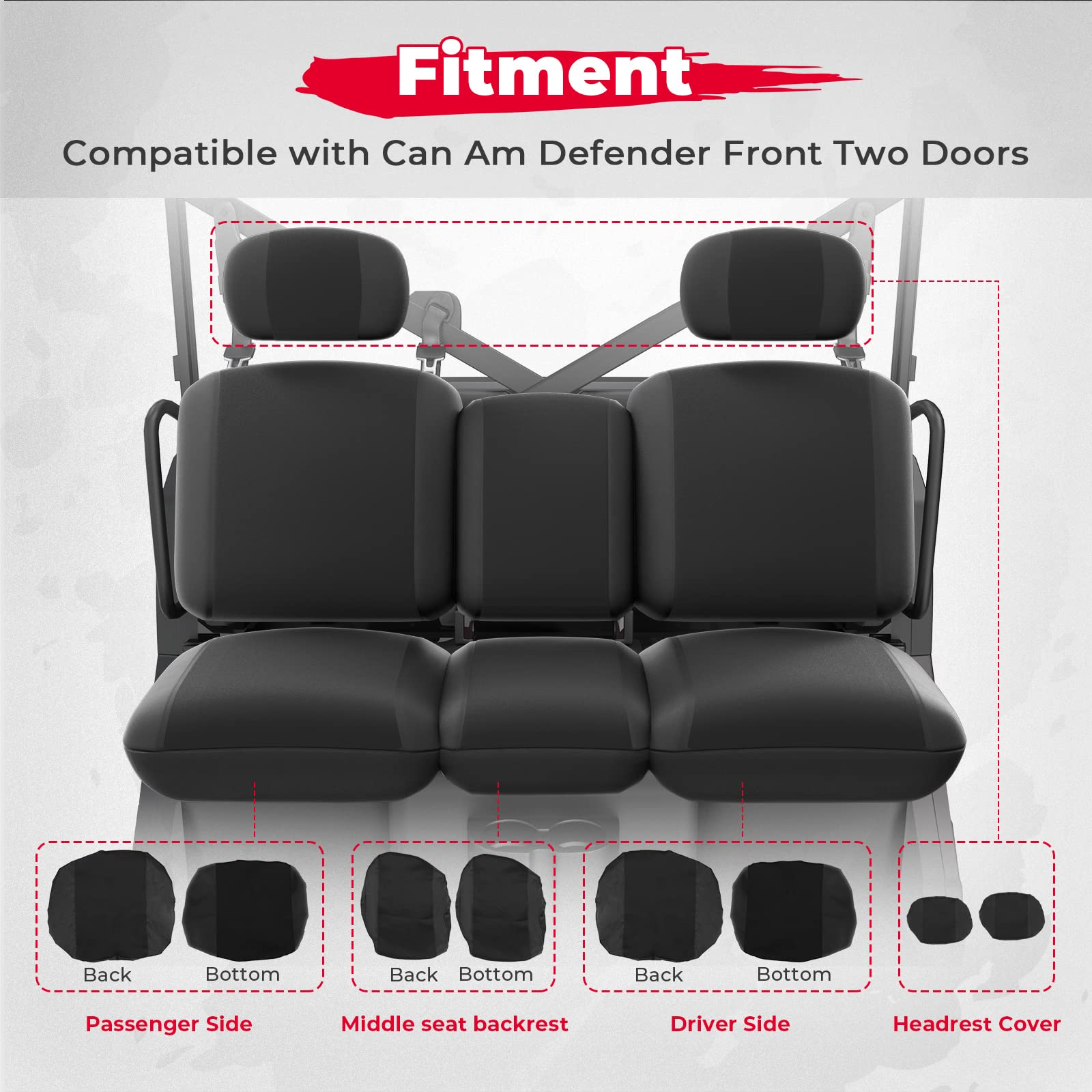 UTV Seat Cover Fit Can Am Defender - Kemimoto