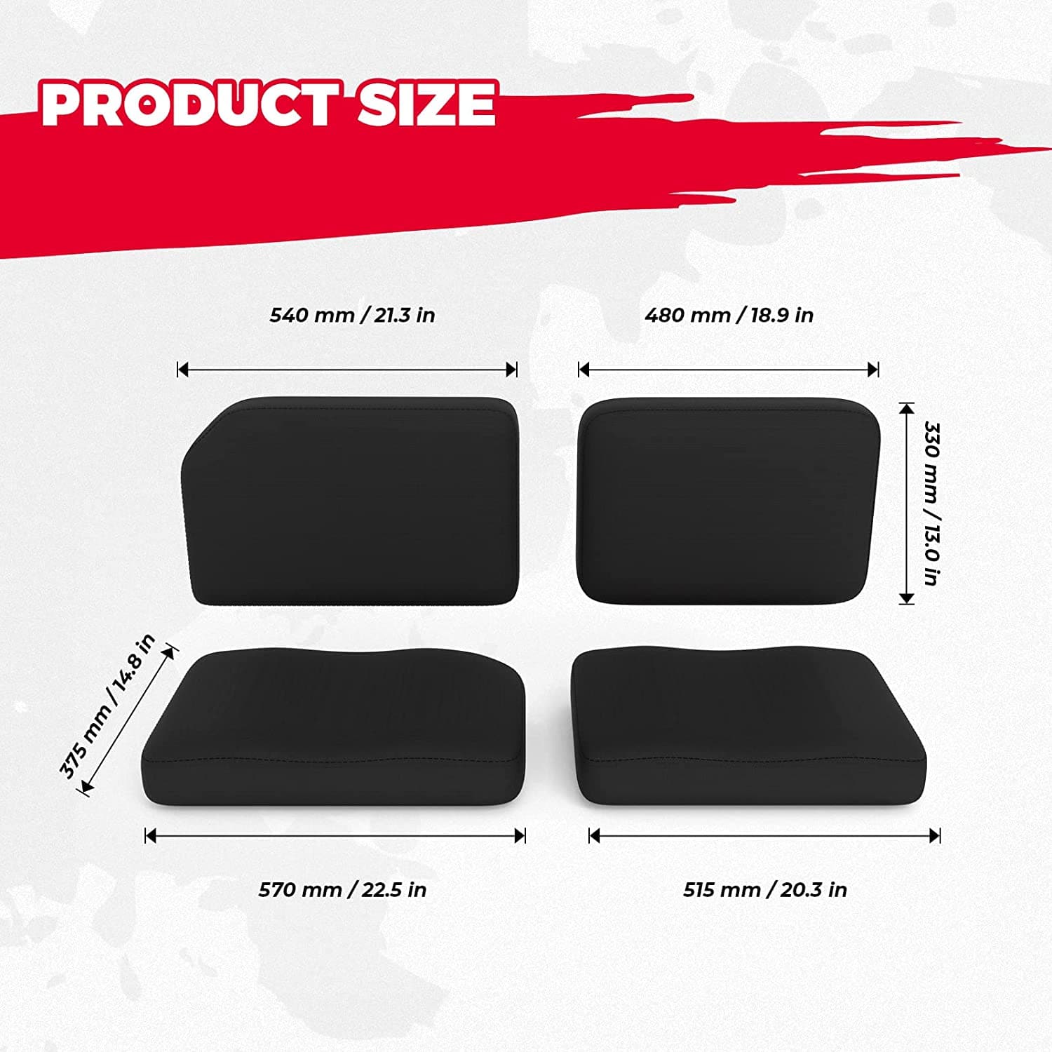 Black Seat Covers Fit Kubota RTV X900, RTV X1100, RTV X1120D and 1140 2014-2021 - Kemimoto