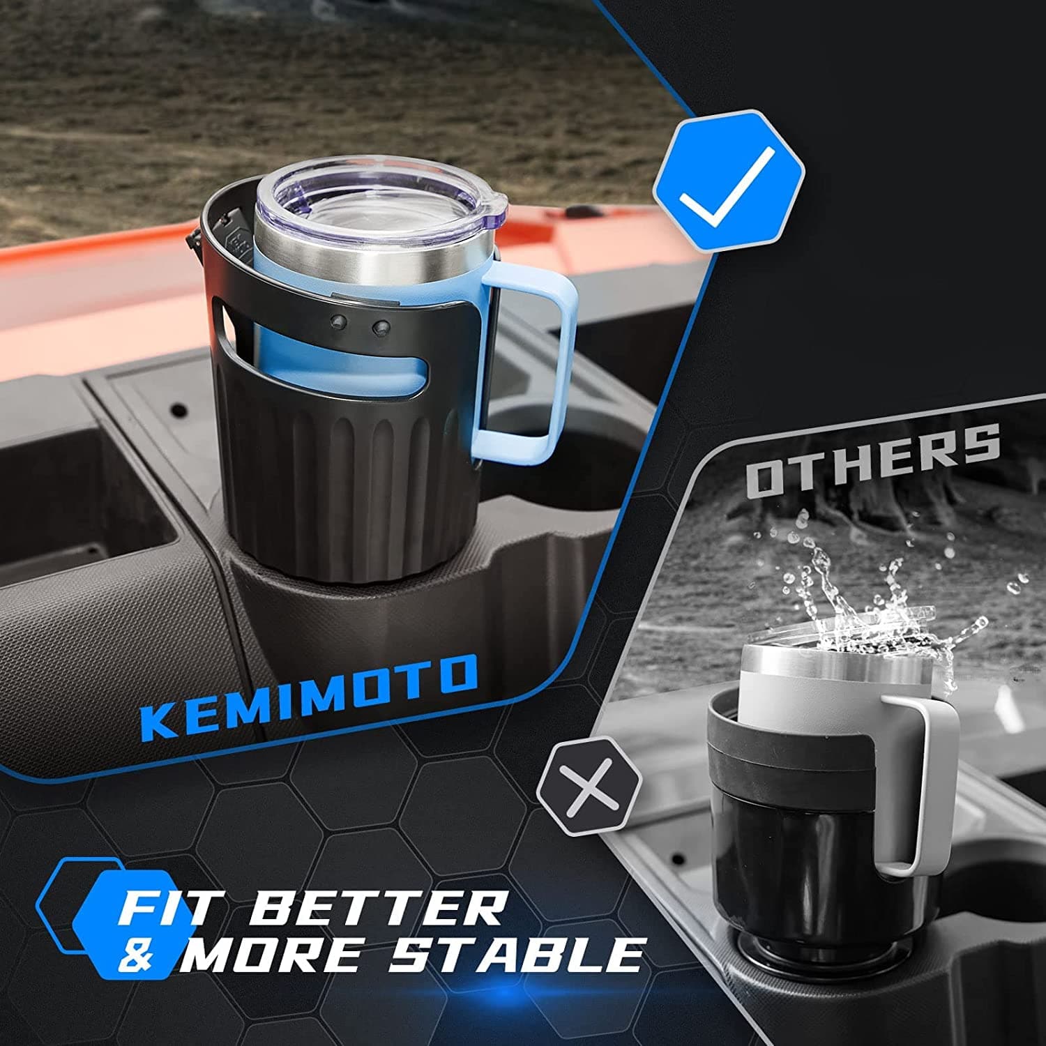  KEMIMOTO Cup Holder Expander for Car, Compatible with