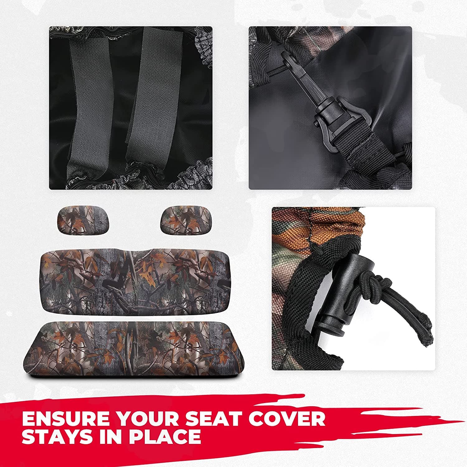 UTV Camo Seat Covers fit 2002-2008 Polaris Ranger 500 700 800 - Kemimoto